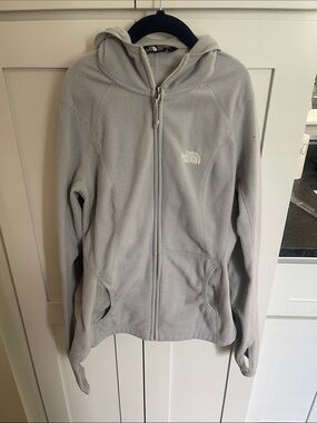 The North Face Light Gray Full-Zip Hooded Fleece